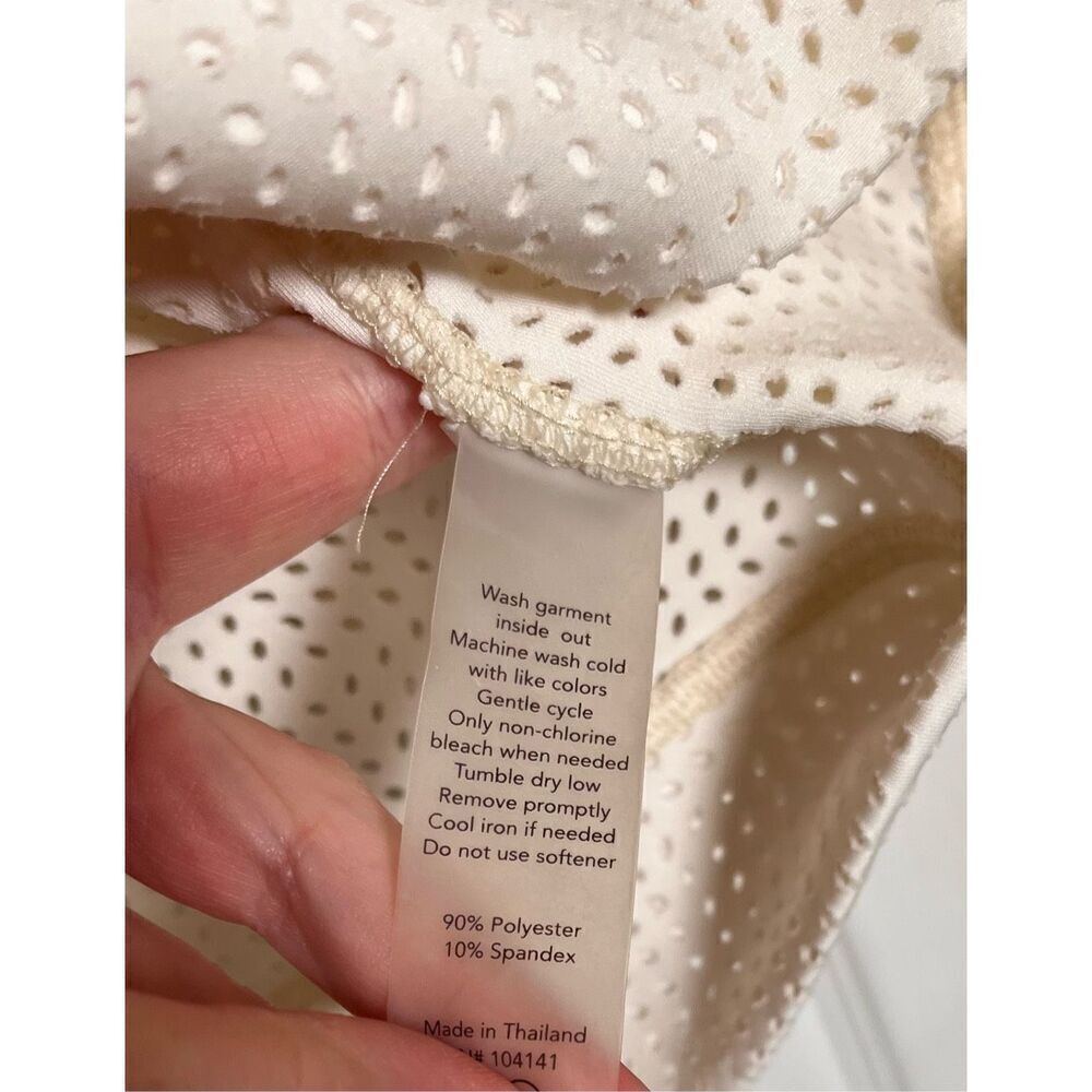 CALIA Limited Edition Perforated Fleuria Hooded Top Ivory Size Large Athletic - Picture 4 of 9